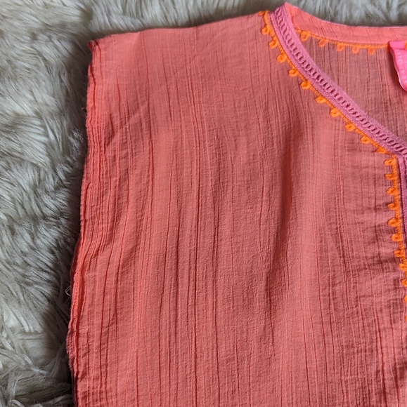 Final Price EUC Seafolly Big Girls Embroidered Kaftan in Fusion Coral - Picture 5 of 12